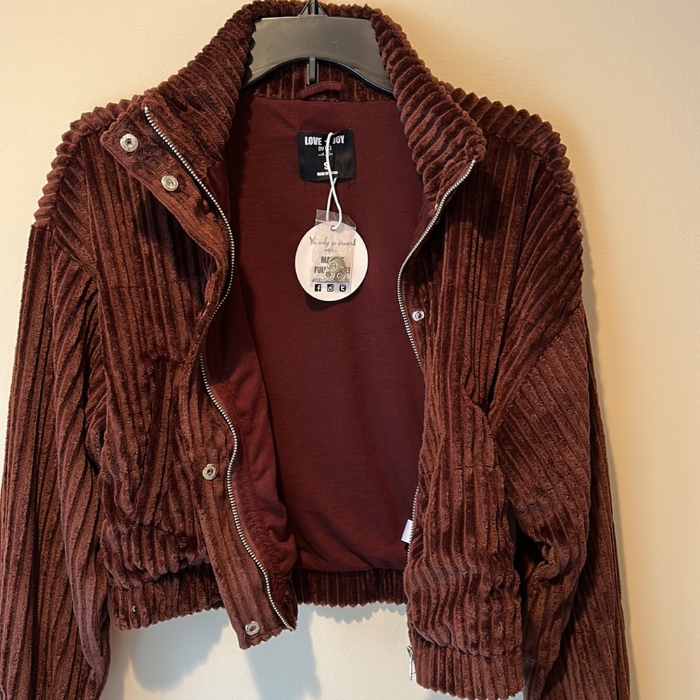 Brown Ribbed Soft Jacket - Picture 3 of 8